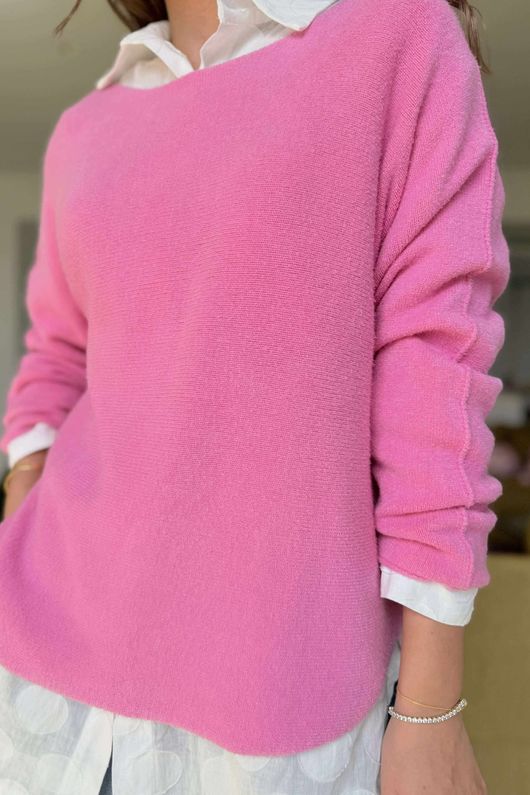 Made in Italy Conrad Body Skim Knit Jumper Peony